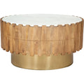 Bombay Wood & Marble Round Coffee Table
